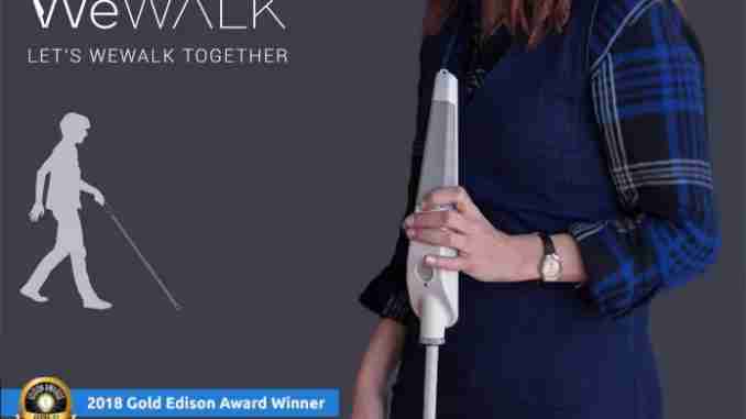 “Wewalk” ไม้เท้าอัจฉริยะนำทางสำหรับผู้พิการทางสายตา